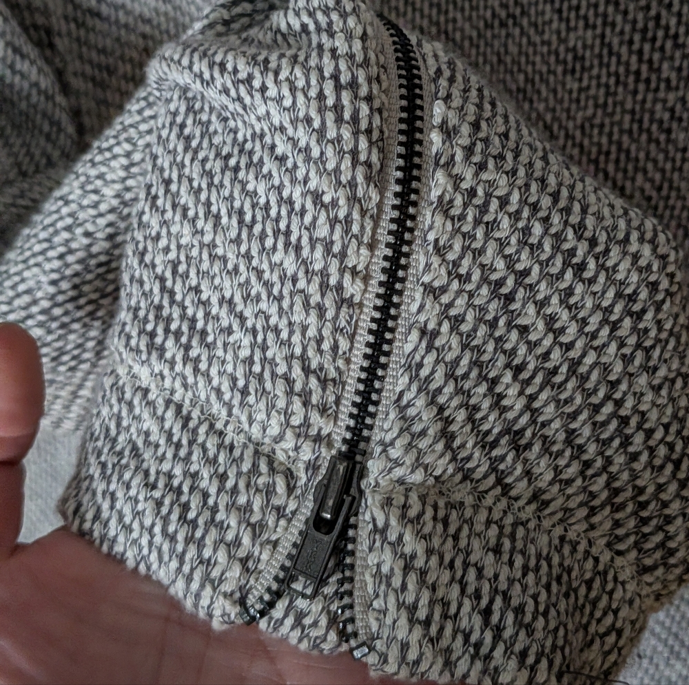 Eileen Fisher Petite Organic Cotton Moto Jacket Textured Zip Front PM - Picture 7 of 7